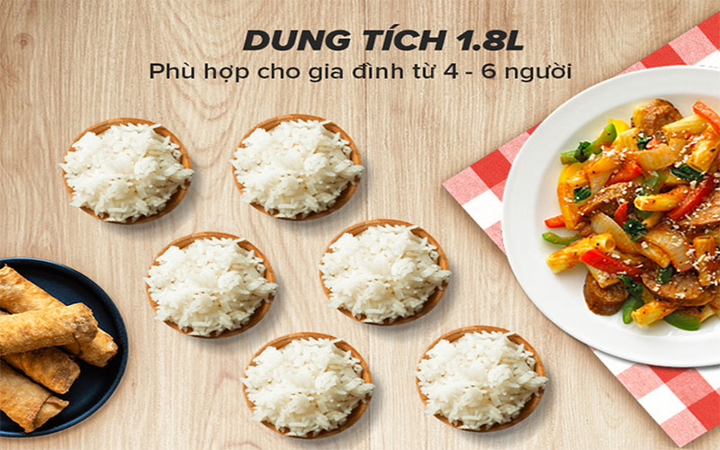 Nồi cơm điện tử TrueHome TR-18DE017(G) - Hàng chính hãng