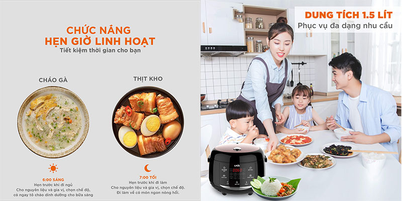 Nồi cơm điện tử Unie UEC1571B - Hàng chính hãng