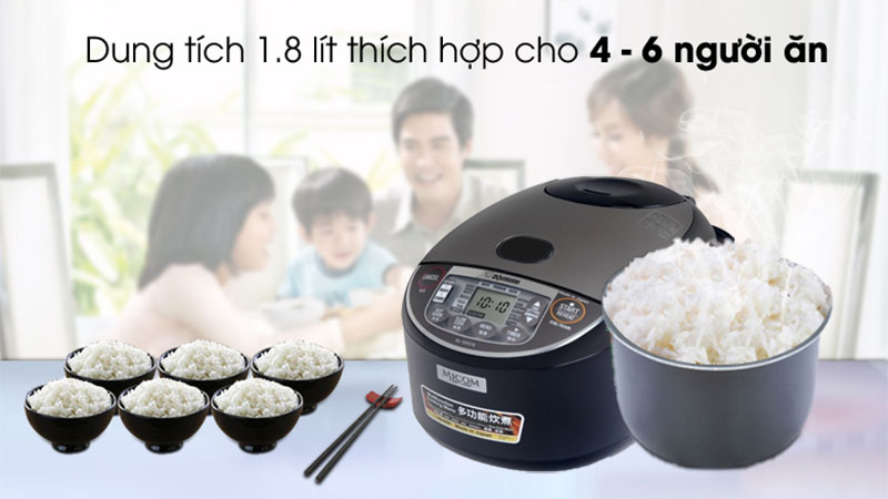 Nồi cơm điện tử Zojirushi NL-GAQ18-BM - Hàng chính hãng