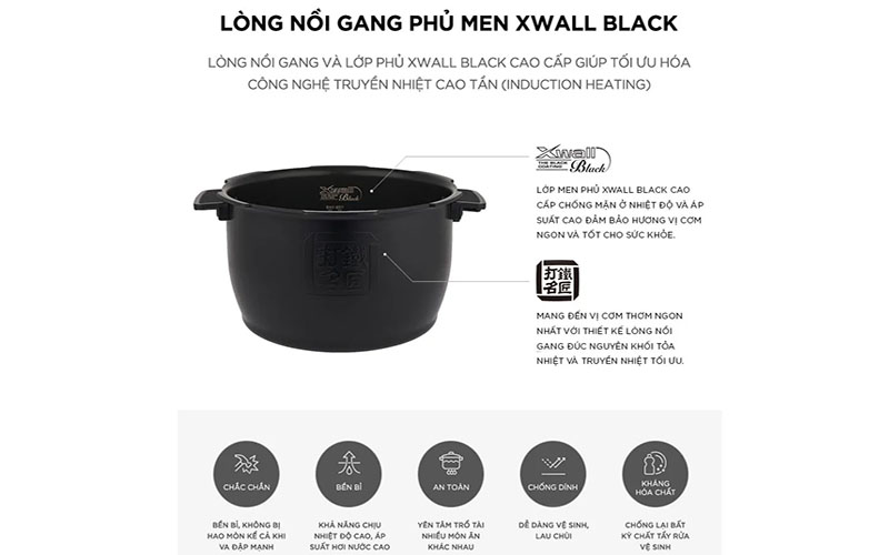 Nồi cơm điện tử áp suất cao tần Cuckoo CRP-HWF1000F - Hàng chính hãng