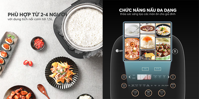 Nồi cơm điện tử cao tần Elmich RCE-3914 IH RICECOOKER  - Hàng chính hãng