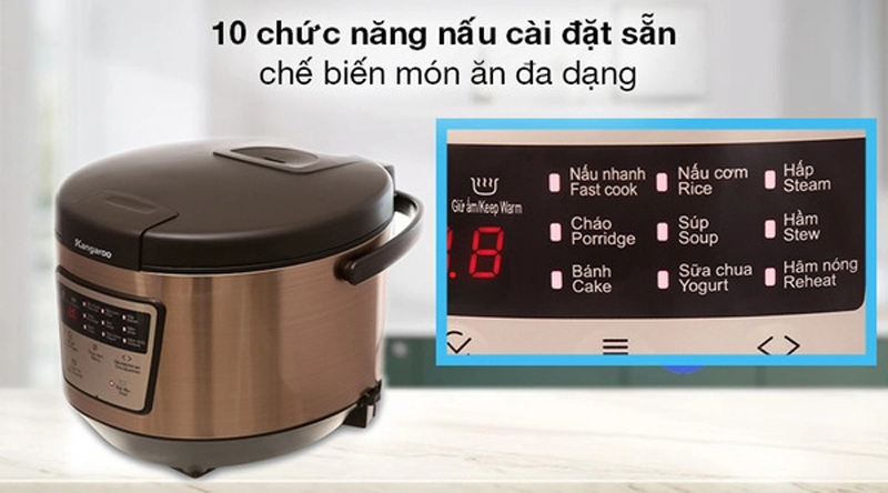 Nồi cơm điện tử Kangaroo KG18DR7 - 1.8 lít - Hàng chính hãng