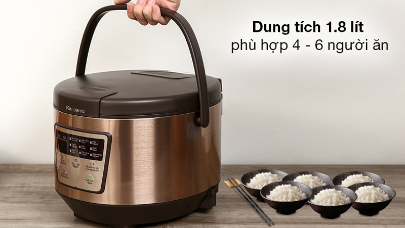 Nồi cơm điện tử Kangaroo KG18DR7 - 1.8 lít - Hàng chính hãng