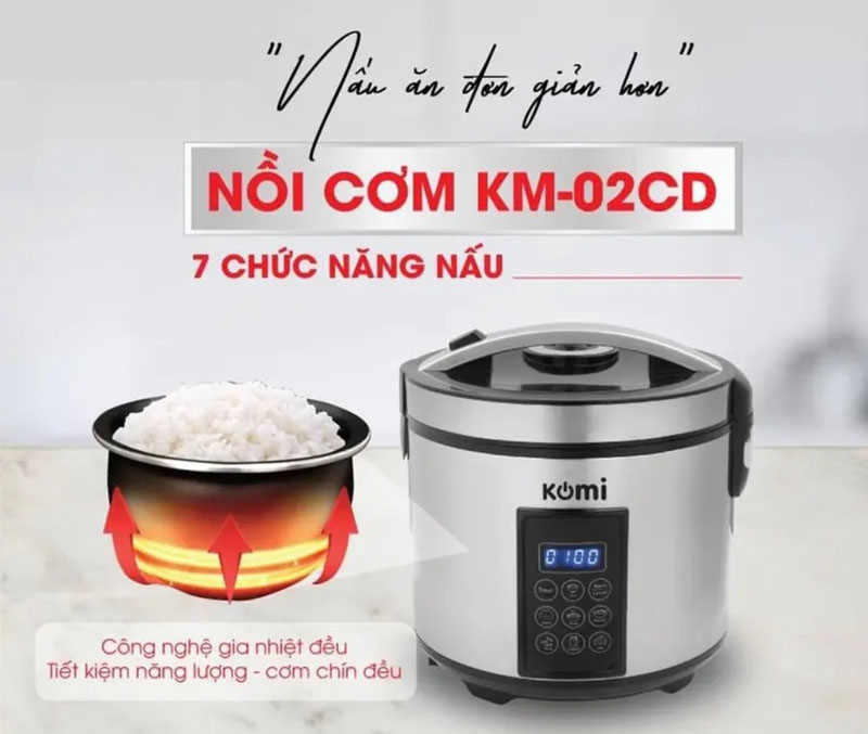 Nồi có 7 chế độ nấu được cài đặt sẵn, chỉ với 1 nút bấm là bạn có ngay món ăn yêu thích