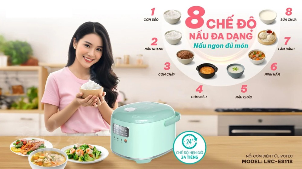 Nồi cơm điện tử Livotec LRC-E8118M/P - Hàng chính hãng