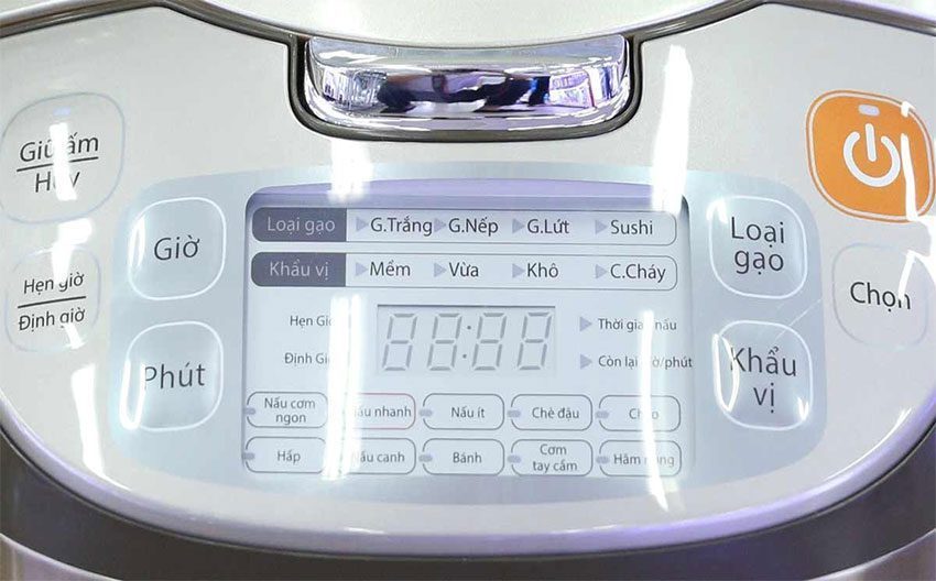 Bảng diều khiển của nồi cơm điện tử niêu Supor 50HC12VN