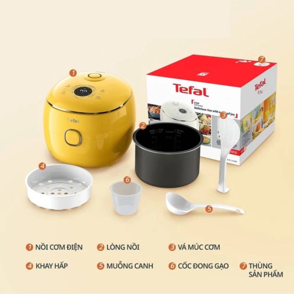 Trọn bộ sản phẩm nồi cơm điện mini Tefal Pop Mini