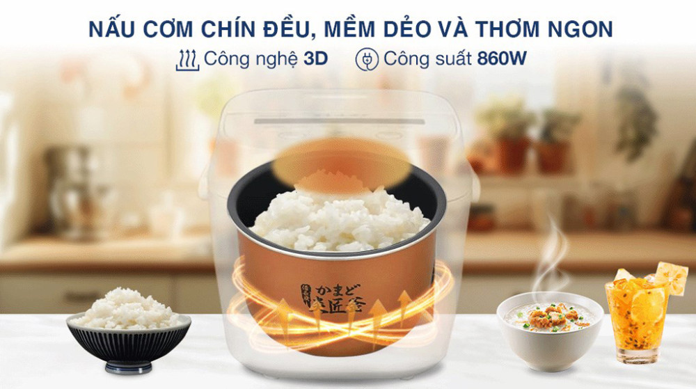 Nồi cơm điện tử Toshiba 1.8 lít RC-18DR5UVN(W) - Hàng chính hãng