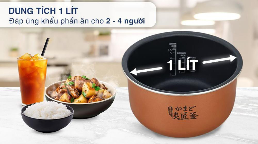 Nồi cơm điện tử Toshiba 1 lít RC-10DR5UVN(H) - Hàng chính hãng