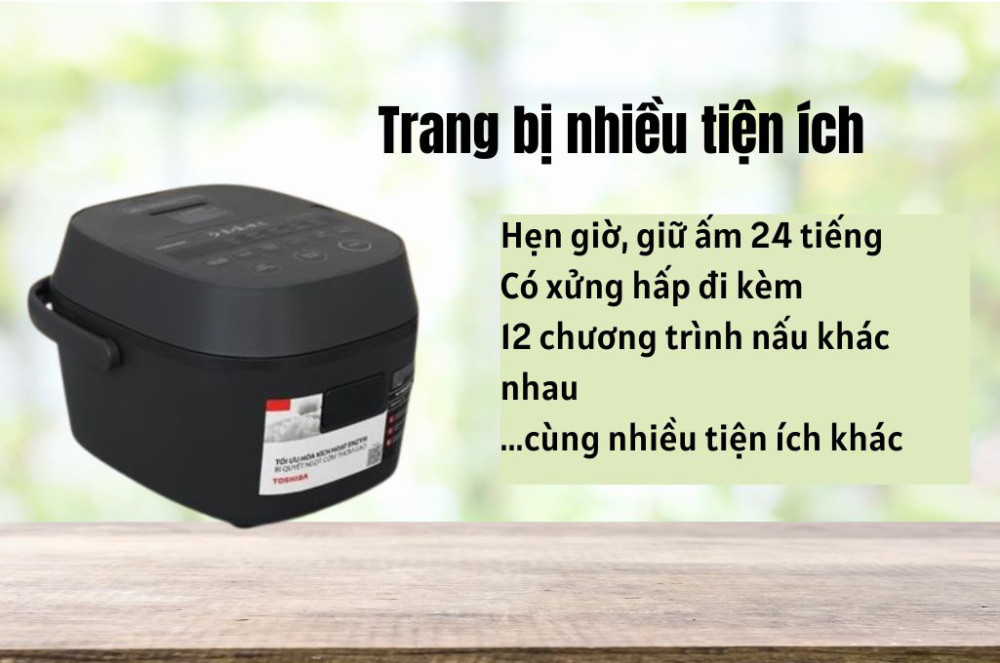 Nồi cơm điện tử Toshiba 1 lít RC-10DR5UVN(H) - Hàng chính hãng