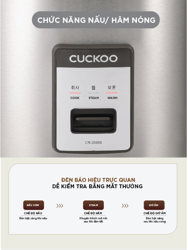 Nồi cơm điện Cuckoo CR-3555 dung tích 6.3L - Hàng chính hãng