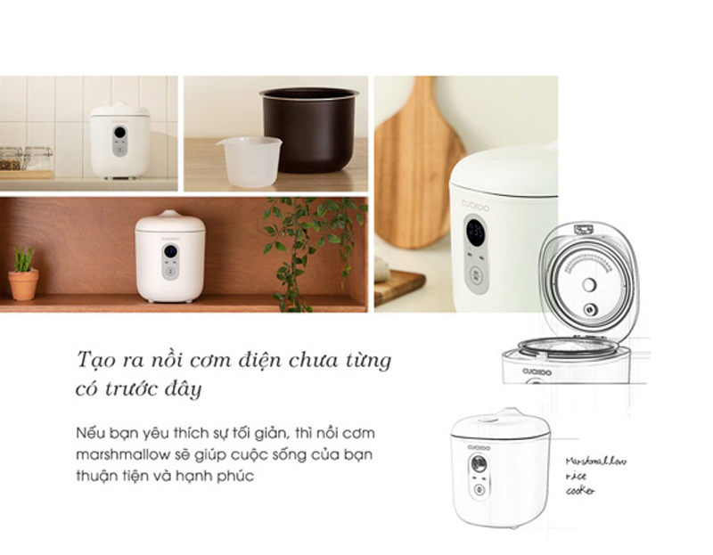 Nồi cơm điện mini Cuckoo CR-0255MW - Hàng chính hãng
