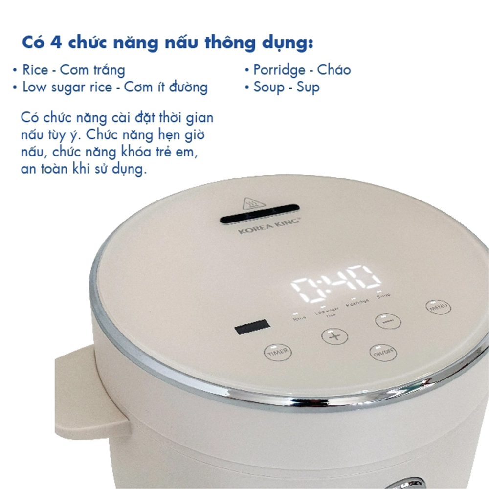 Nồi cơm tách đường Korea King PRC-12SLJT 1.2 lít - Hàng chính hãng