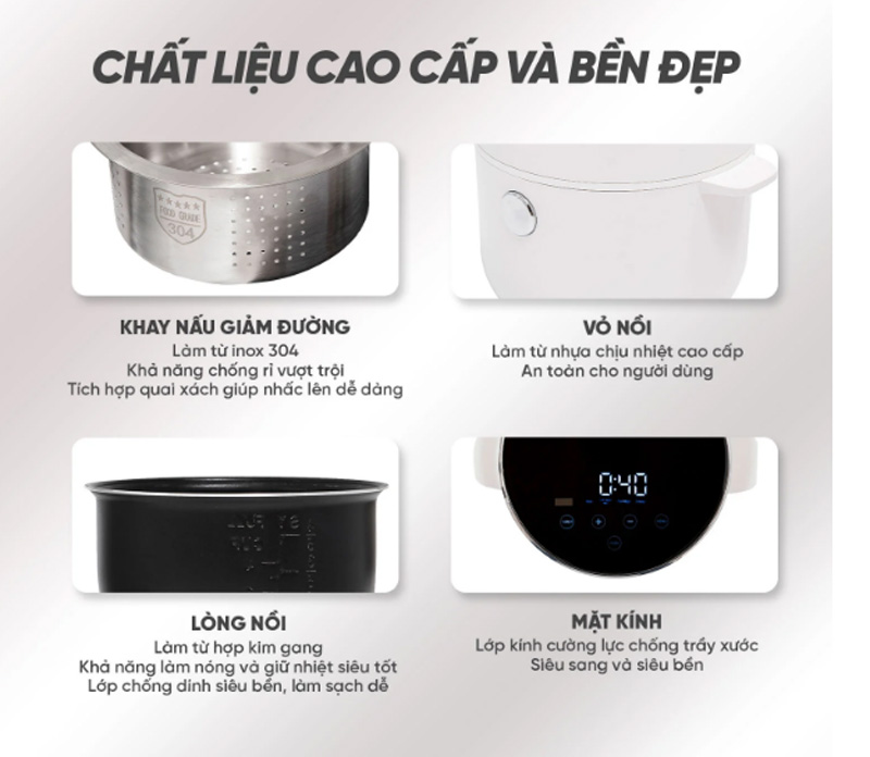 Nồi cơm điện tách đường Lazychef LC-01NC - Hàng chính hãng
