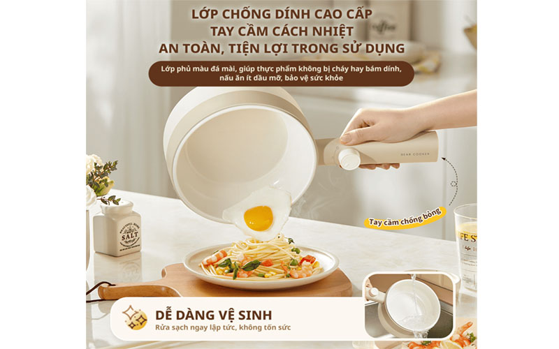 Chất liệu của Nồi điện đa năng Bear MC-4H16F