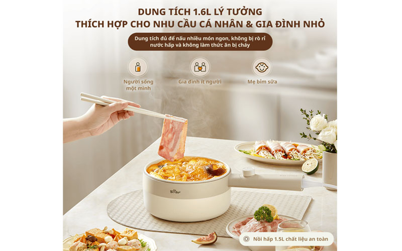 Dung tích của Nồi điện đa năng Bear MC-4H16F
