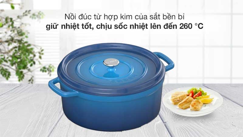 Nồi gang đúc tráng men Arber NG22MX - Hàng chính hãng