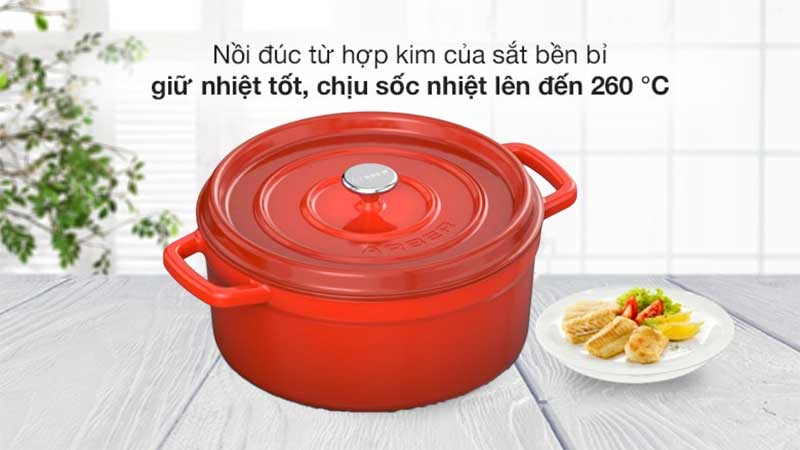 Nồi gang đúc tráng men Arber NG24MD - Hàng chính hãng