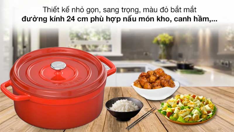 Nồi gang đúc tráng men Arber NG24MD - Hàng chính hãng