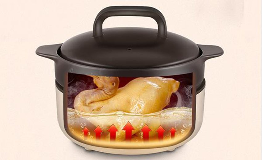 Nồi hầm dưỡng sinh Kangaroo KG3SC1 có lLòng nồi thiết kế dày dặn với công nghệ chống dính Ceramic tiên tiến nhất