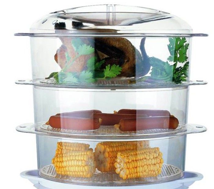 Nồi hấp Legi LG-02HA có 3 tầng hấp riêng biệt