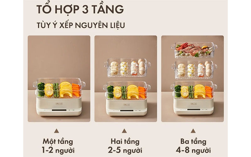 Nồi hấp đa năng Bear DZG-CA2D1  - Hàng chính hãng