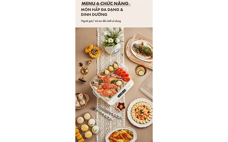 Nồi hấp đa năng Bear DZG-CA2D1  - Hàng chính hãng