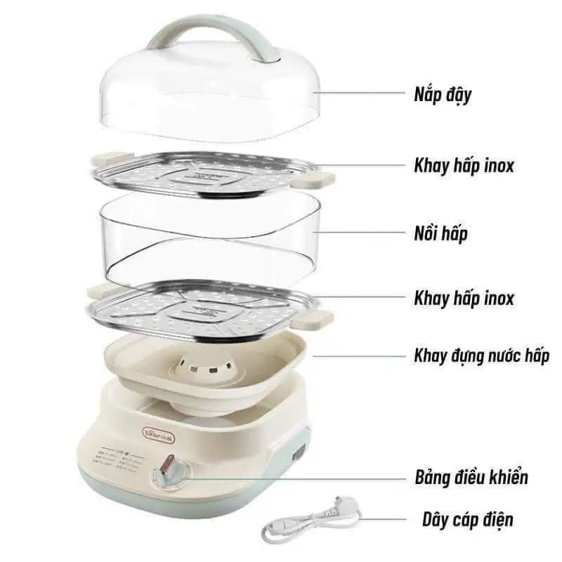 Nồi hấp 2 tầng Bear DZG-C60W9 - Hàng chính hãng