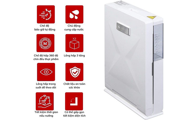 Nồi hấp điện 3 tầng Yunikly S101A - Hàng chính hãng