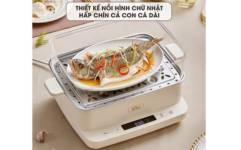 Nồi hấp điện 3 tầng Bear SB-NH12L - Hàng chính hãng