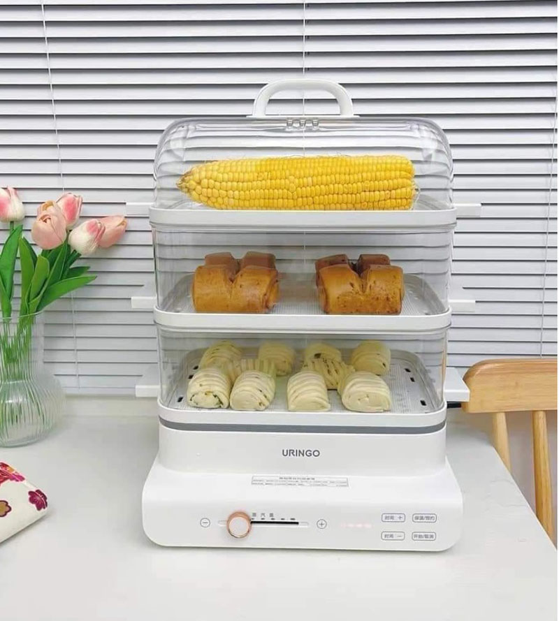 Nồi hấp điện 3 tầng Uringo HG-N02 - Hàng chính hãng