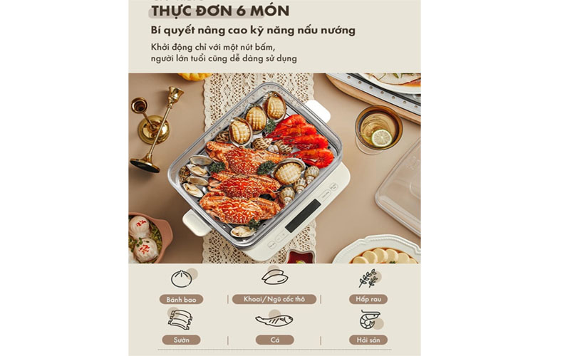 Nồi hấp điện đa năng Bear EFS-4H27E - Hàng chính hãng