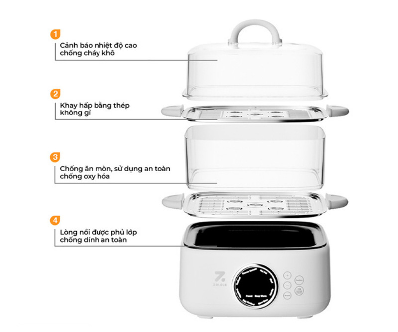 Nồi hấp điện đa năng Zolele EC151 - Hàng chính hãng