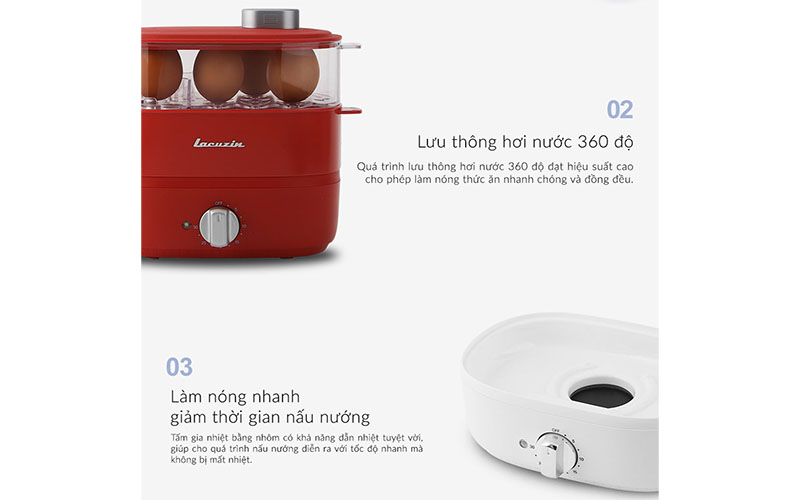 Nồi hấp thực phẩm và trứng Lacuzin LCZ060