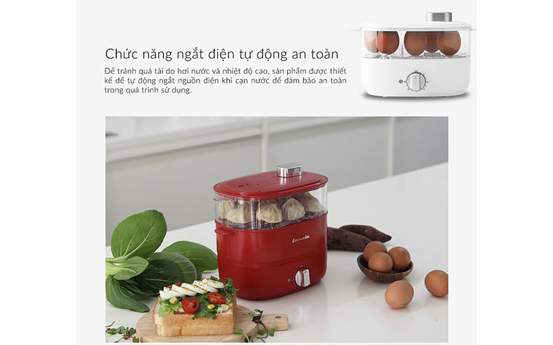 Tính năng an toàn của Nồi hấp thực phẩm và trứng Lacuzin LCZ060
