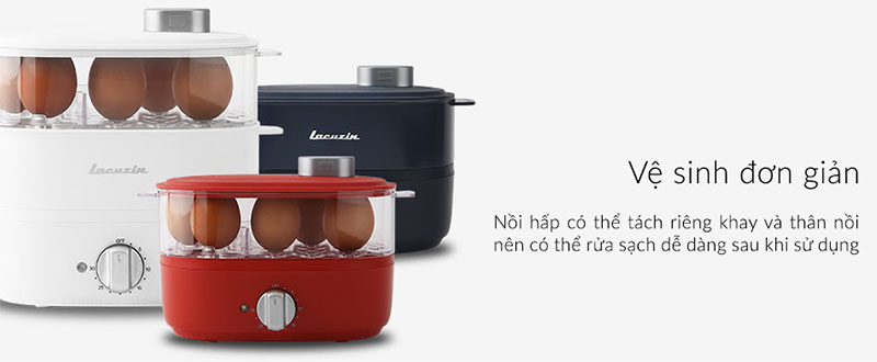 Thiết kế dễ vệ sinh của Nồi hấp thực phẩm và trứng Lacuzin LCZ060