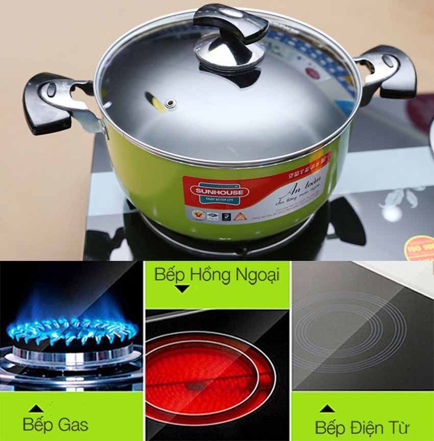 Thiết kế của nồi hợp kim nhôm đáy từ Sunhouse SHG14124