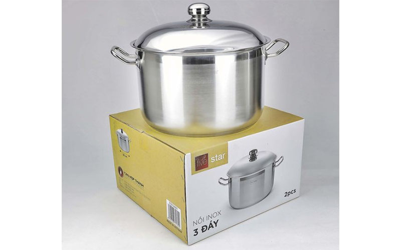 Nồi inox 3 đáy nắp inox Fivestar 36cm FSN36001 - Hàng chính hãng