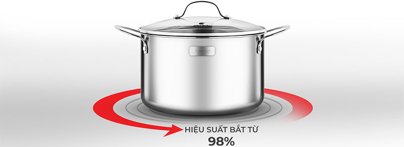 Nồi inox cao cấp 3 lớp đáy liền Elmich Trimax 2353735 - Hàng chính hãng