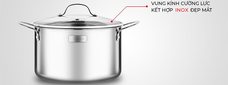 Nồi inox cao cấp 3 lớp đáy liền Elmich Trimax 2353736 - Hàng chính hãng
