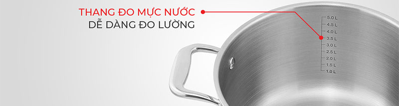 Nồi inox 3 lớp cao cấp đáy liền Elmich Trimax XS EL 3747 size 20cm - Hàng chính hãng