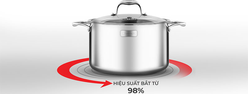 Nồi inox 3 lớp cao cấp đáy liền Elmich Trimax XS EL3748 size 24cm - Hàng chính hãng