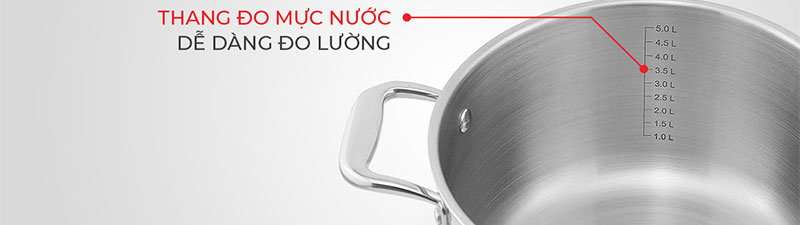 Nồi inox 3 lớp cao cấp đáy liền Elmich Trimax XS EL3748 size 24cm - Hàng chính hãng