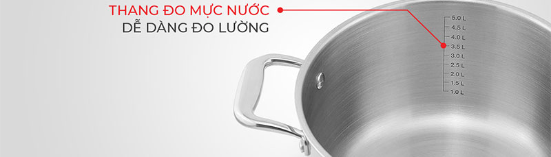 Nồi inox 3 lớp cao cấp đáy liền Elmich Trimax XS EL 3750 size 28cm - Hàng chính hãng