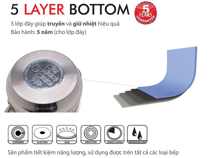 Nồi inox 304 Celestine Elmich 2355277-22cm - Hàng chính hãng