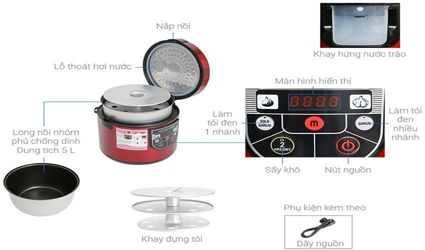 Nồi làm tỏi đen Mishio MK-54 - Hàng chính hãng