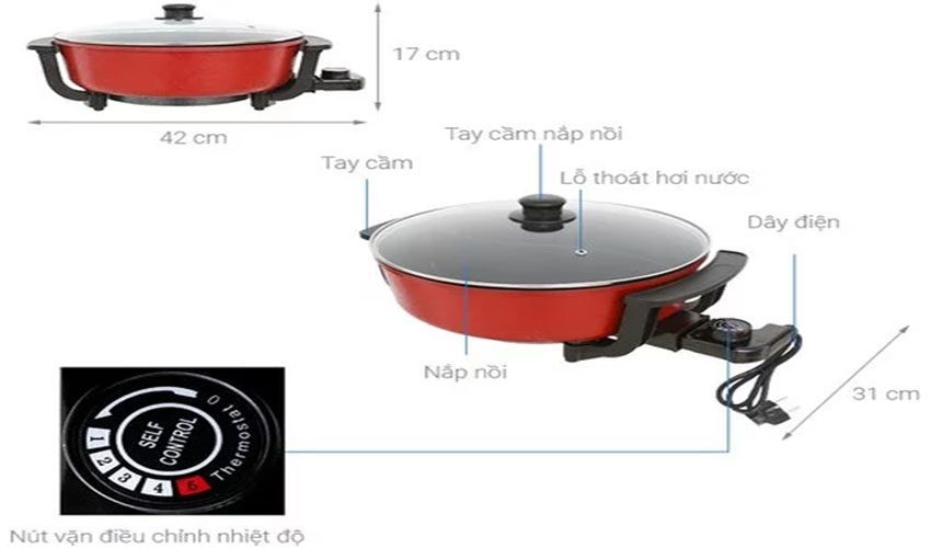 Nồi lẩu điện 2 ngăn Mishio MK-112 - Hàng chính hãng