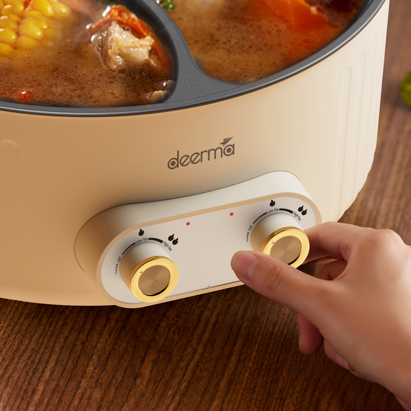 Nồi lẩu điện 2 ngăn Deerma DG50W  - Hàng chính hãng