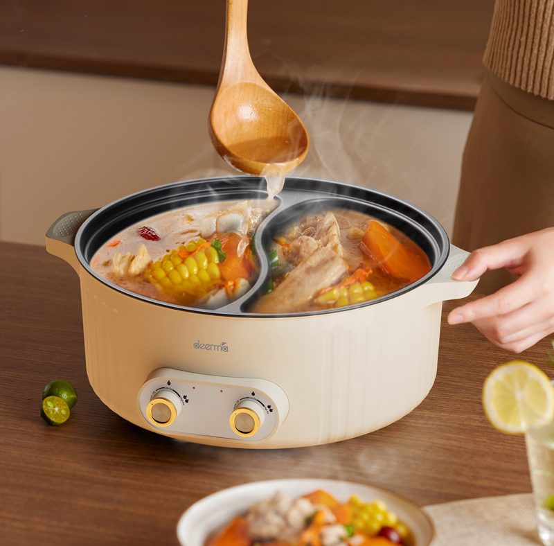 Nồi lẩu điện 2 ngăn Deerma DG50W  - Hàng chính hãng