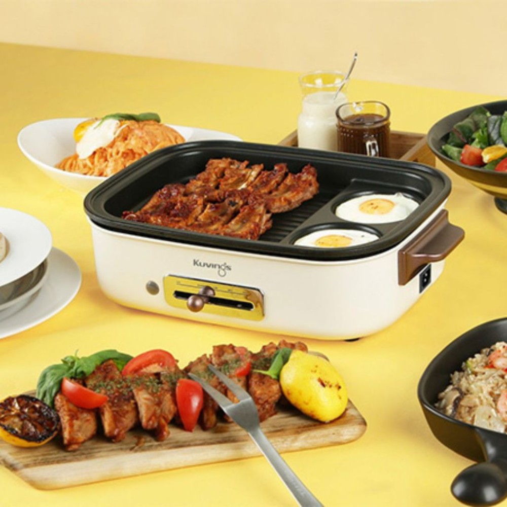 Nồi lẩu nướng điện 2 trong 1 Kuvings KMG-200B - Hàng chính hãng
